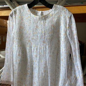 EKA long sleeve cotton/silk blouse. Delicate, ephemeral, beautiful. New with tag